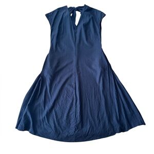 Universal Standard Black Linen Dress XS 10-12 Short Sleeve Bow Detail Pockets